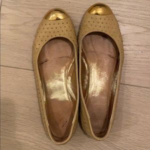 Giuseppe Zanotti 38.5 flats gold studs